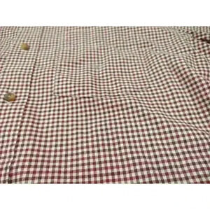 Eddie Bauer Flannel Shirt Mens L Dark Red Classic Fit Check Plaid Twill Cotton